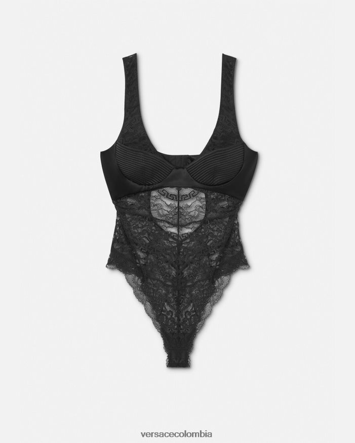 mujer mono de encaje Versace negro 2RP40F1068 ropa interior y ropa de playa