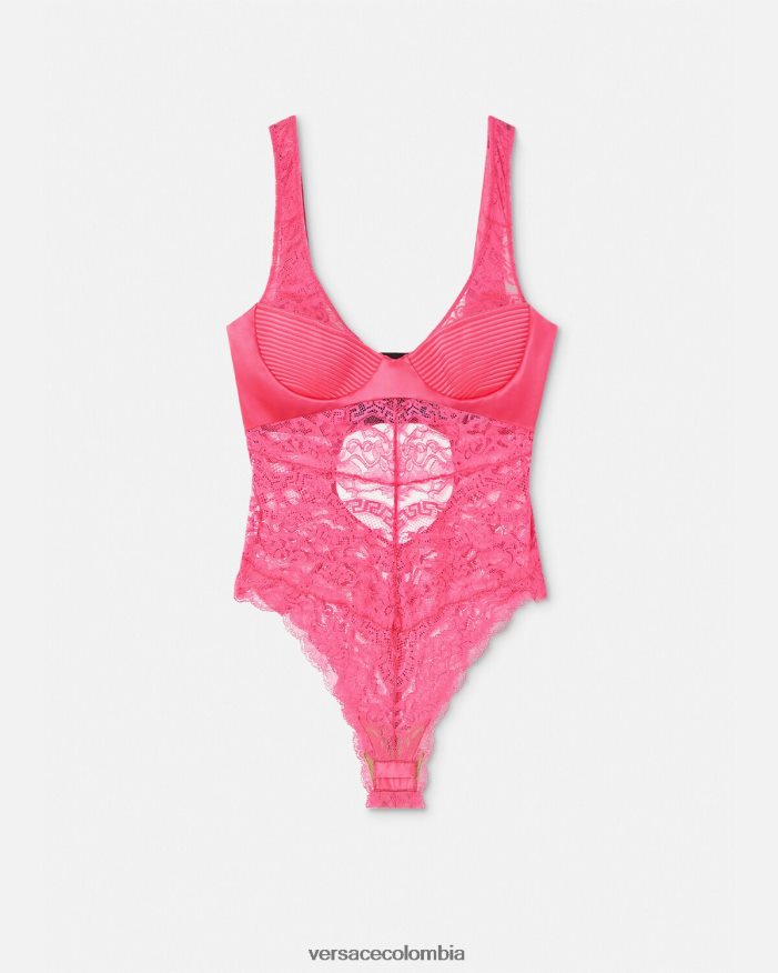 mujer mono de encaje Versace rosa 2RP40F1079 ropa interior y ropa de playa