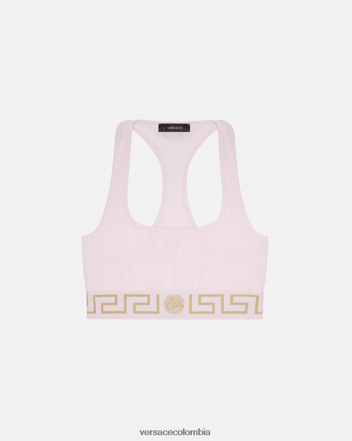 mujer sujetador deportivo con borde de greca Versace Rosa claro 2RP40F1039 ropa interior y ropa de playa