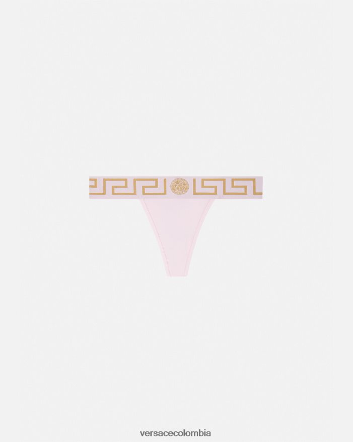 mujer tanga con borde de greca Versace Rosa claro 2RP40F1052 ropa interior y ropa de playa