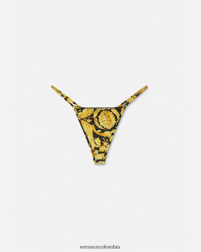 mujer tanga de seda con estampado barroco Versace imprimir 2RP40F1071 ropa interior y ropa de playa