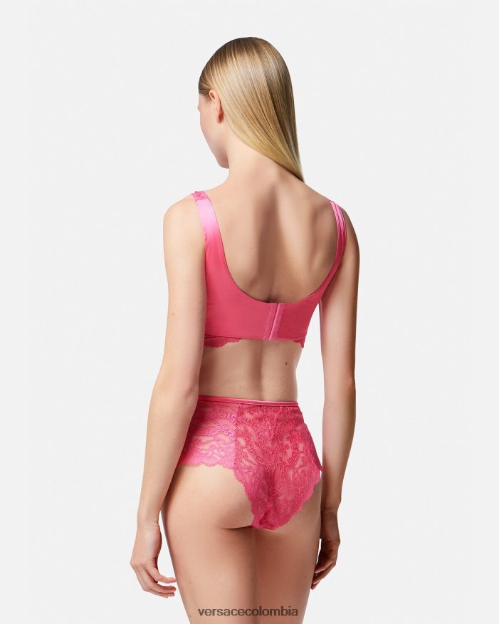 mujer top bralette de encaje Versace rosa 2RP40F1077 ropa interior y ropa de playa