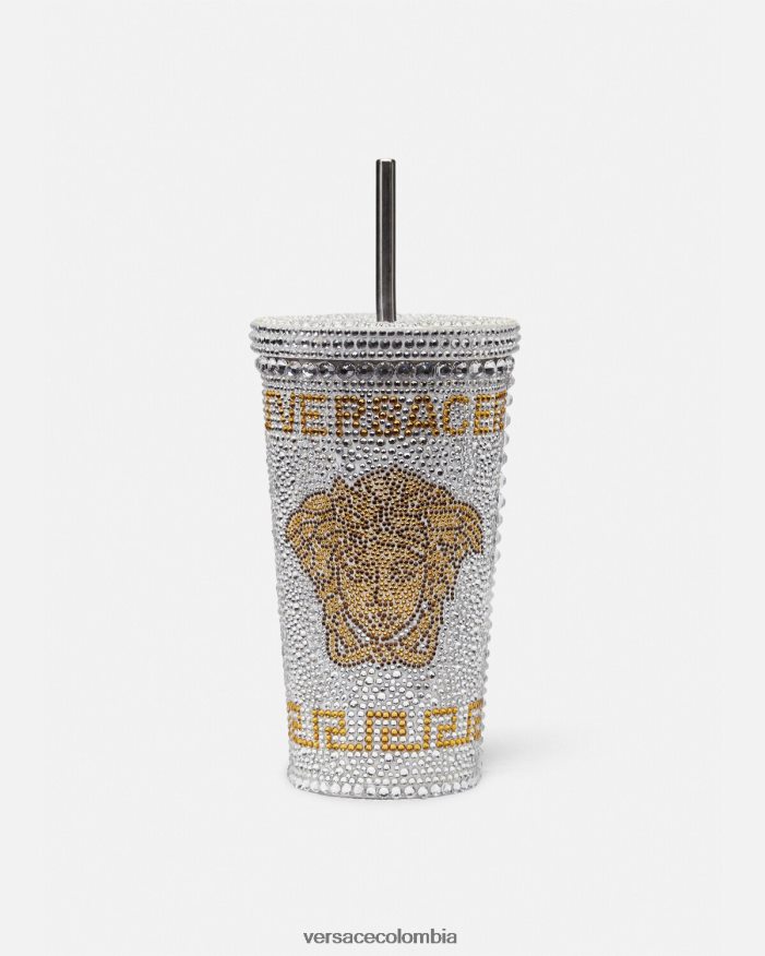mujer taza de viaje de medusa de cristal Versace blanco 2RP40F1205 ropa interior y ropa de playa
