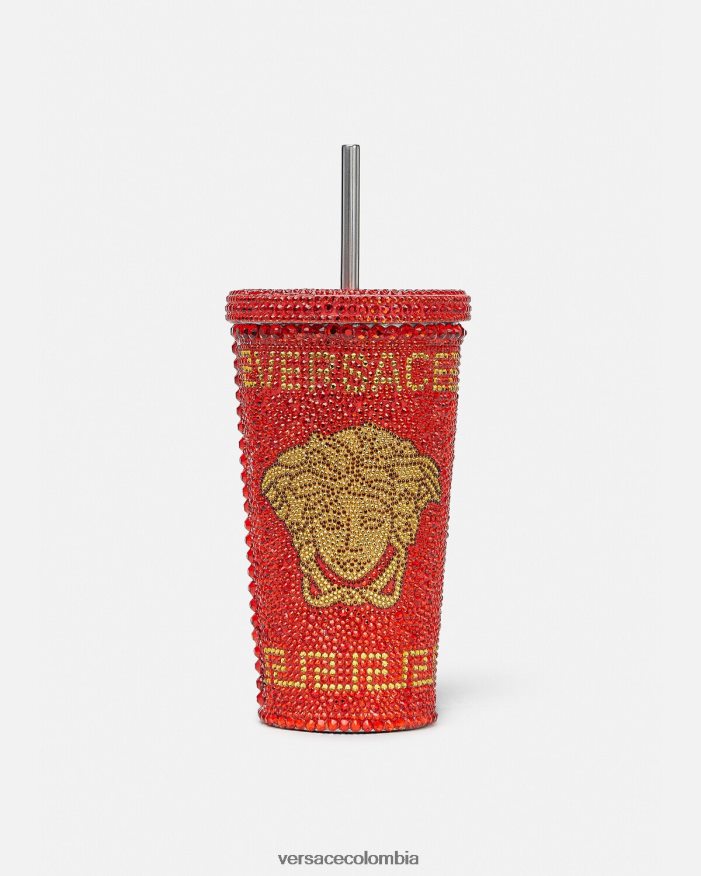 mujer taza de viaje de medusa de cristal Versace rojo 2RP40F1207 ropa interior y ropa de playa