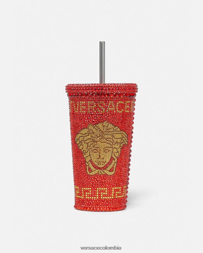 mujer taza de viaje de medusa de cristal Versace rojo 2RP40F1207 ropa interior y ropa de playa
