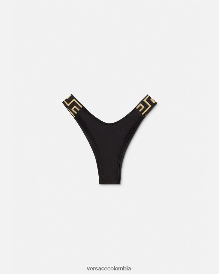 mujer braguitas de bikini con borde de greca Versace negro 2RP40F1157 ropa interior y ropa de playa