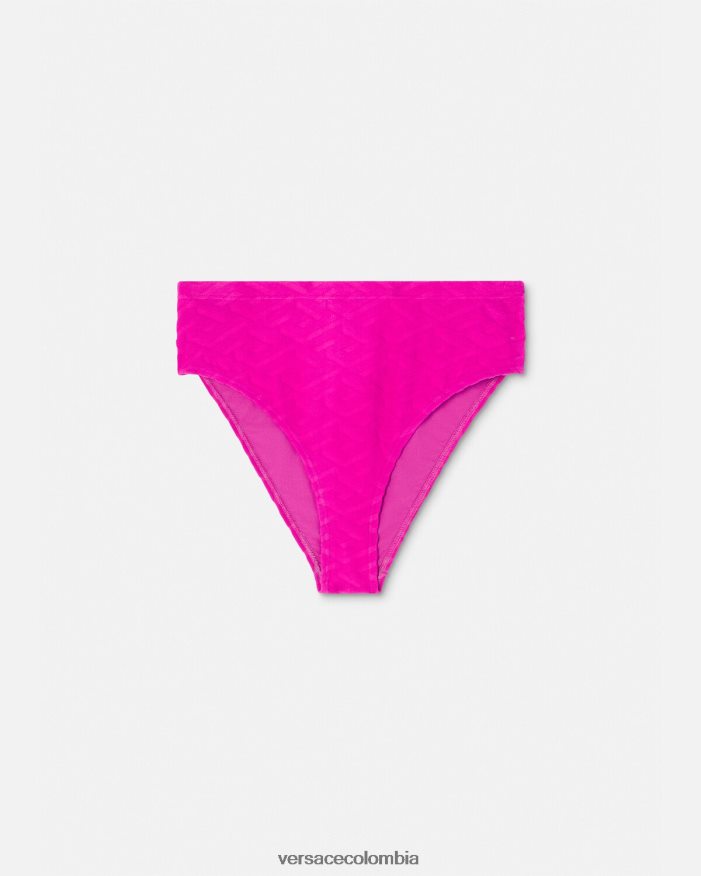 mujer braguitas de bikini de cintura alta la greca Versace fucsia 2RP40F1183 ropa interior y ropa de playa