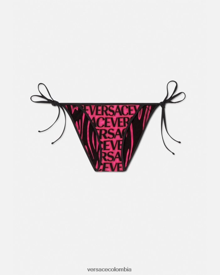 mujer braguitas de bikini reversibles Versace fucsia y estampado 2RP40F1168 ropa interior y ropa de playa