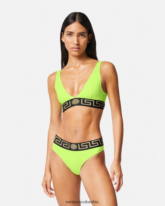 mujer top de bikini con borde de greca Versace cal 2RP40F1175 ropa interior y ropa de playa