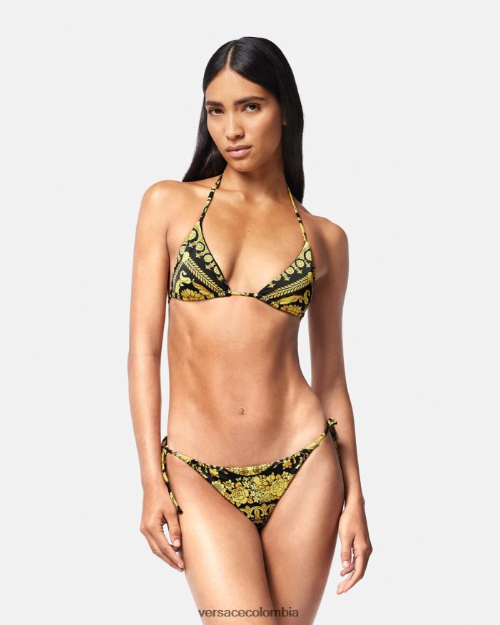 mujer top de bikini con estampado barroco Versace imprimir 2RP40F1138 ropa interior y ropa de playa