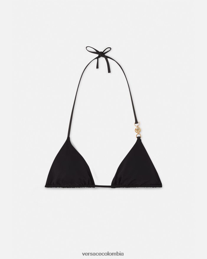 mujer top de bikini de triángulo con medusa '95 Versace negro 2RP40F1145 ropa interior y ropa de playa
