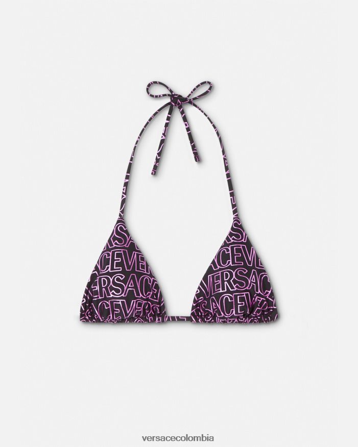 mujer top de bikini por todo el cuerpo Versace fucsia y estampado 2RP40F1163 ropa interior y ropa de playa