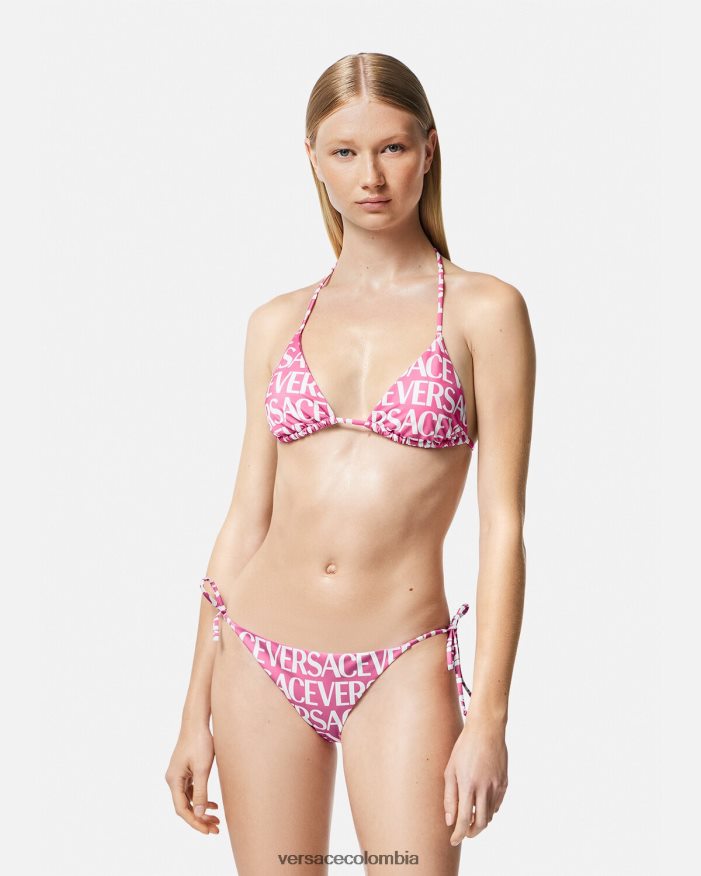mujer top de bikini por todo el cuerpo Versace rosa y estampado 2RP40F1164 ropa interior y ropa de playa