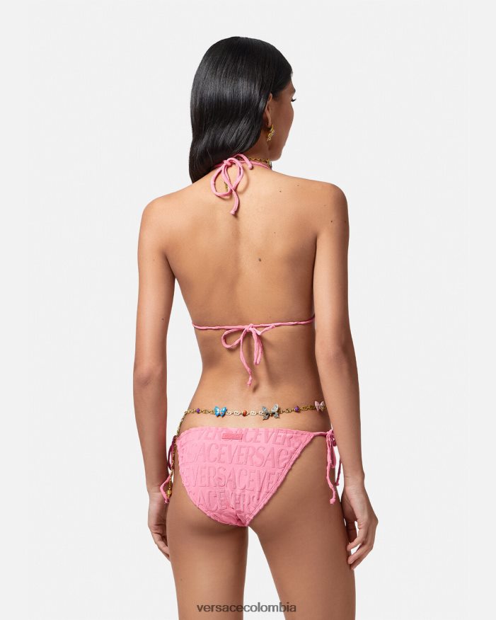 mujer top de bikini tipo toalla Versace rosa 2RP40F1118 ropa interior y ropa de playa