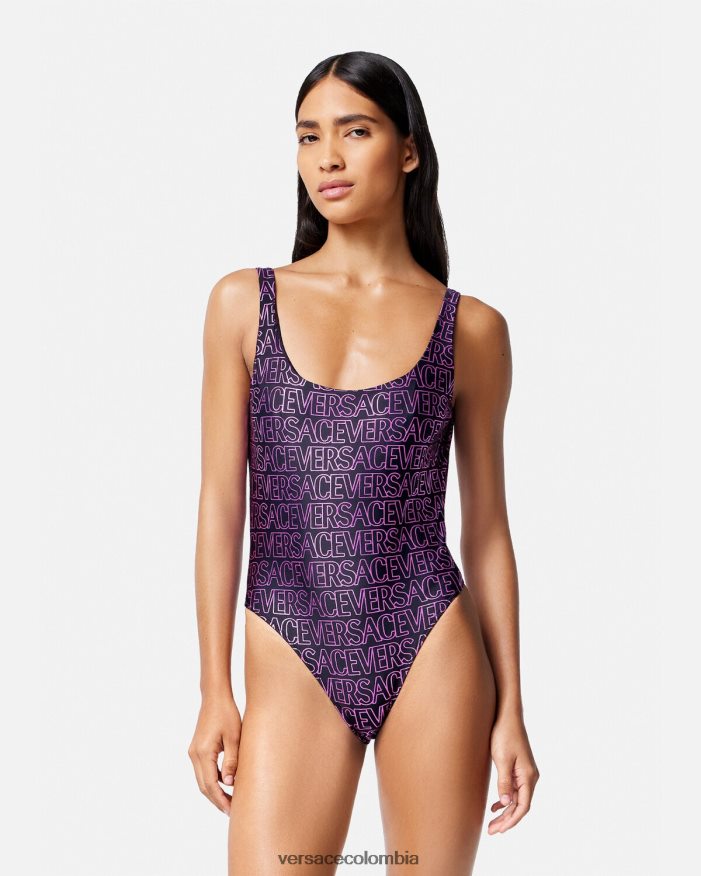 mujer traje de baño de una pieza Versace fucsia y estampado 2RP40F1169 ropa interior y ropa de playa
