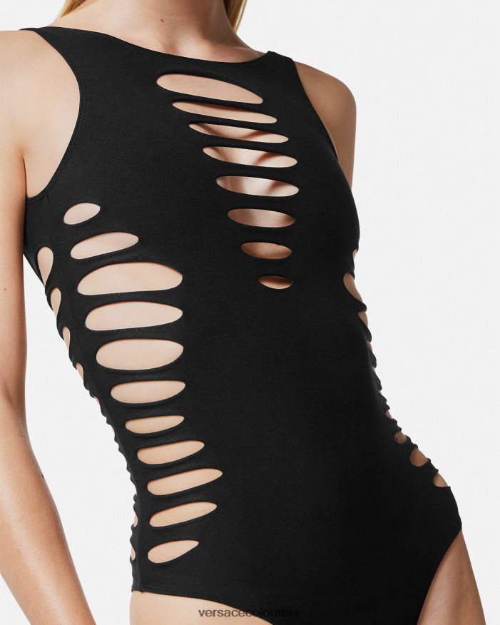 mujer traje de baño de una pieza con cortes Versace negro 2RP40F1185 ropa interior y ropa de playa