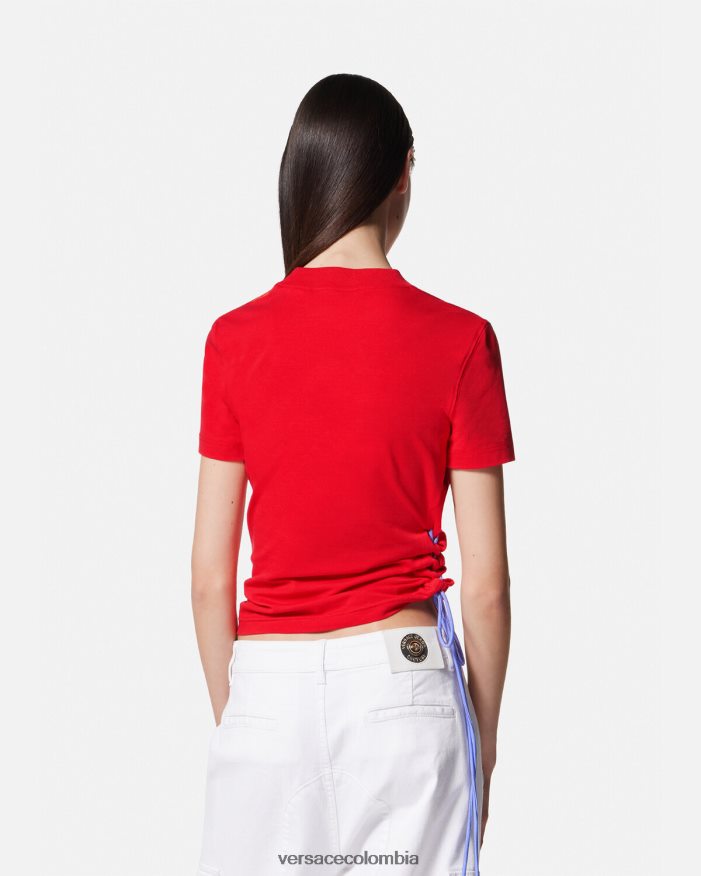 mujer camiseta con logo y cordones Versace naranja 2RP40F2172 ropa