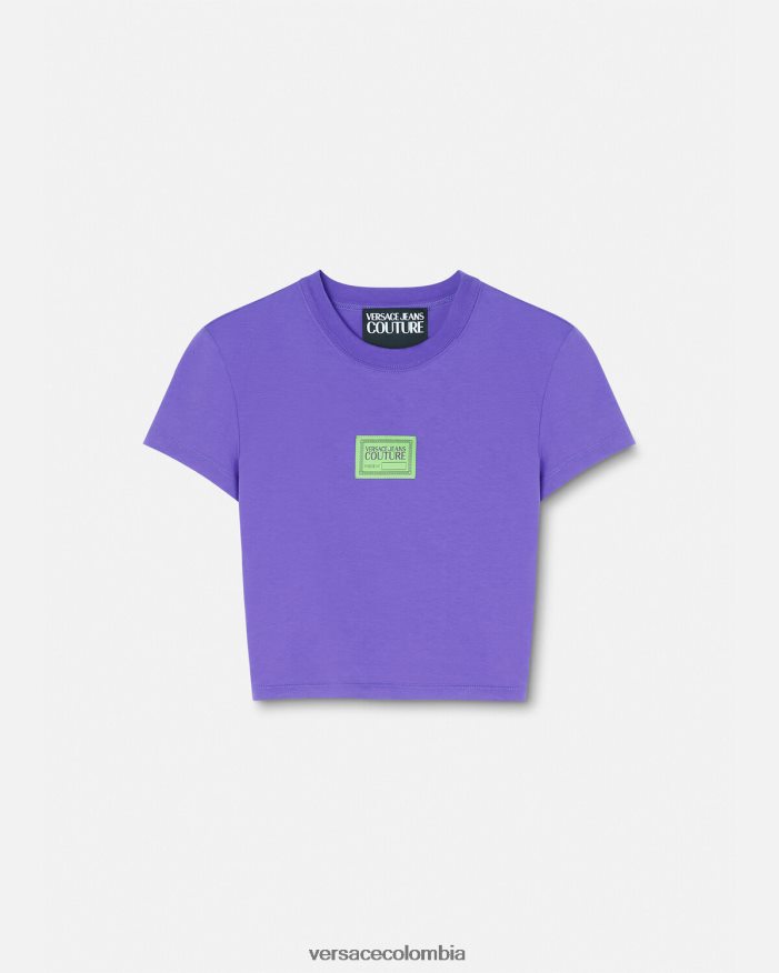 mujer camiseta corta con número de pieza Versace Violeta 2RP40F2227 ropa