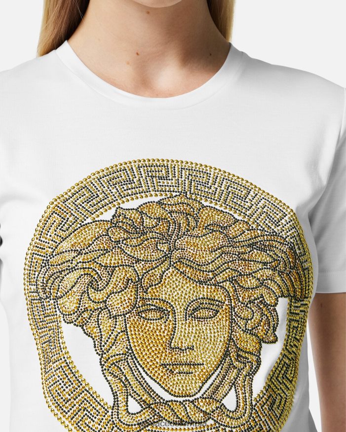 mujer camiseta cristal la medusa Versace Oro blanco 2RP40F133 ropa