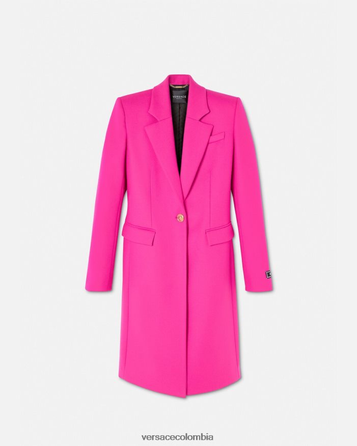 mujer abrigo largo de lana con medusa Versace fucsia 2RP40F104 ropa