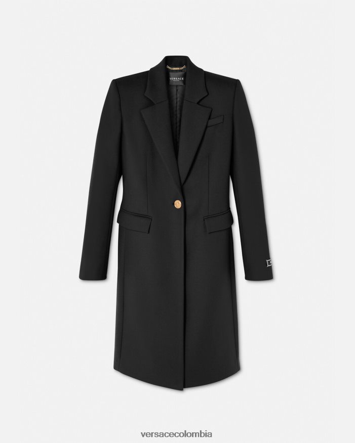 mujer abrigo largo de lana con medusa Versace negro 2RP40F91 ropa