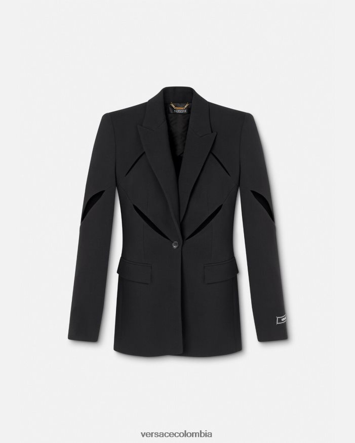 mujer blazer con cortes y botones Versace negro 2RP40F111 ropa