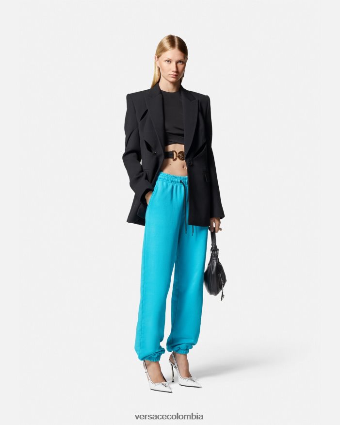 mujer blazer con cortes y botones Versace negro 2RP40F111 ropa