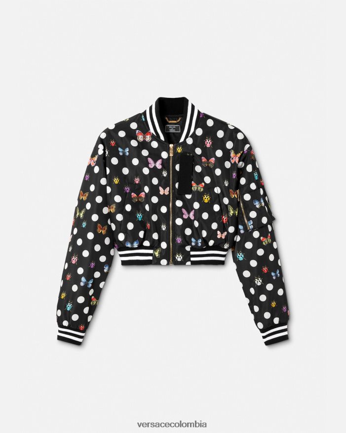 mujer chaqueta bomber corta con mariposas Versace un color 2RP40F78 ropa