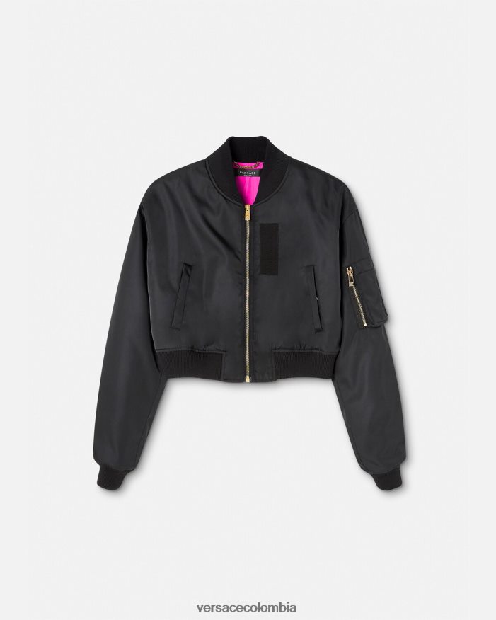 mujer chaqueta bomber corta diosa Versace negro 2RP40F103 ropa