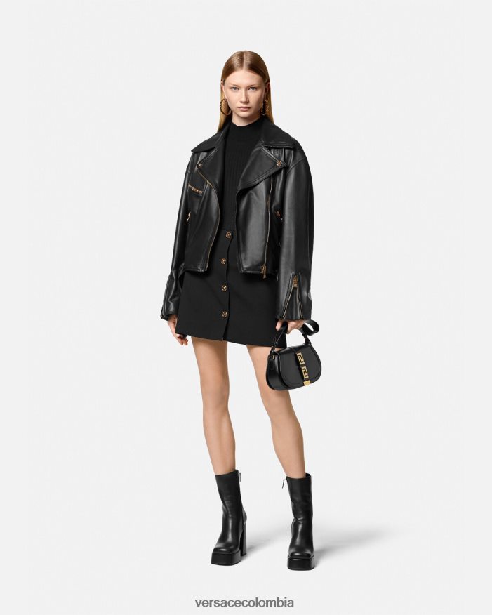 mujer chaqueta motera de cuero con medusa Versace negro 2RP40F86 ropa