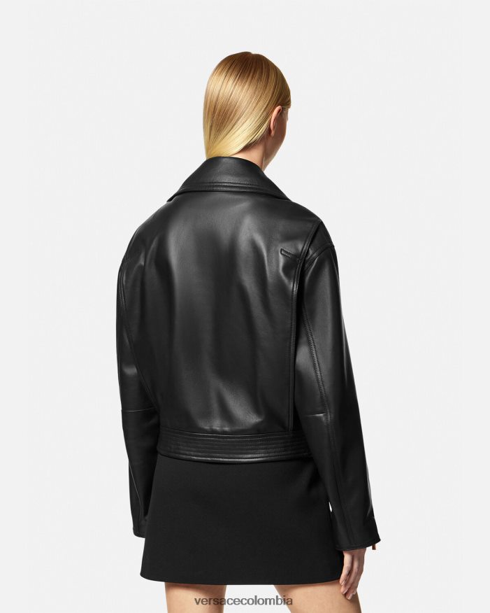 mujer chaqueta motera de cuero con medusa Versace negro 2RP40F86 ropa