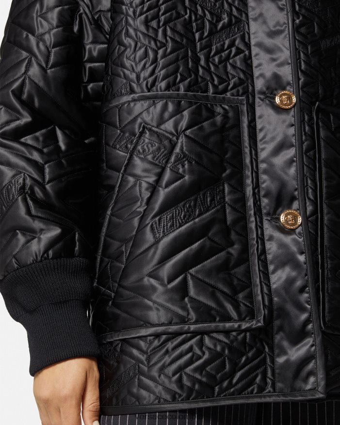 mujer chaqueta reversible con orquídeas medusa Versace negro y estampado 2RP40F99 ropa