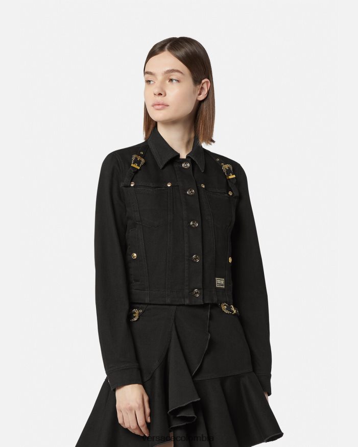 mujer costura barroca 1 chaqueta vaquera Versace negro 2RP40F2255 ropa
