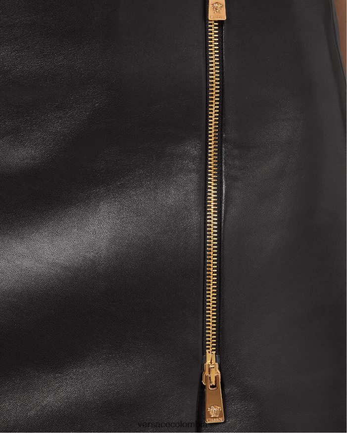 mujer minifalda de cuero con medusa Versace negro 2RP40F181 ropa