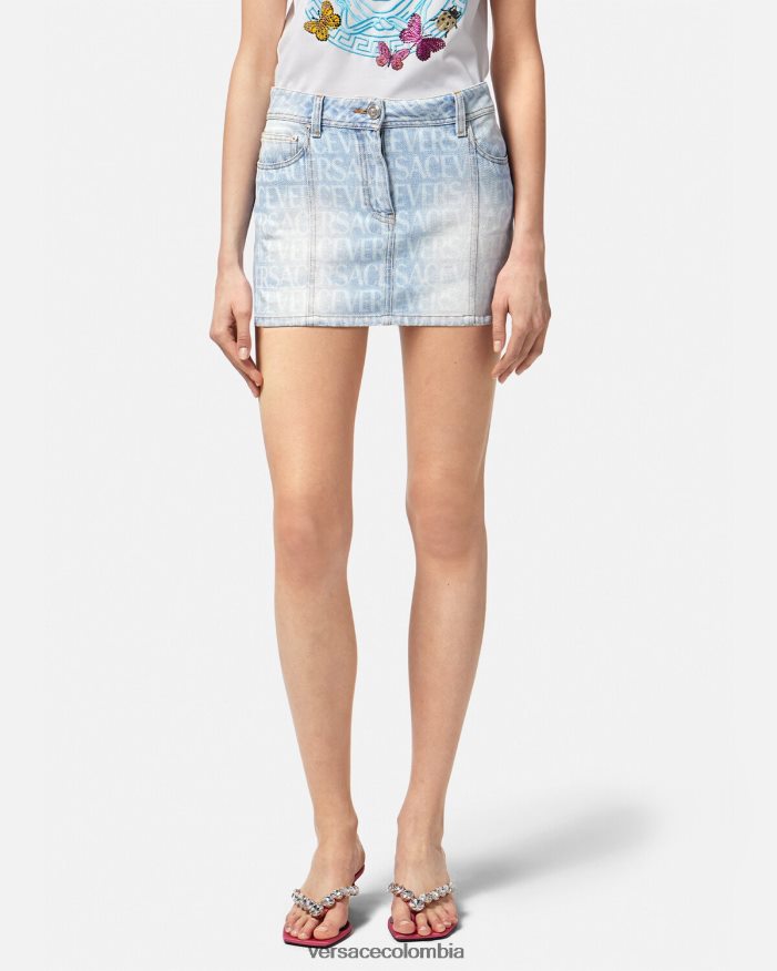 mujer minifalda vaquera integral Versace azul 2RP40F166 ropa