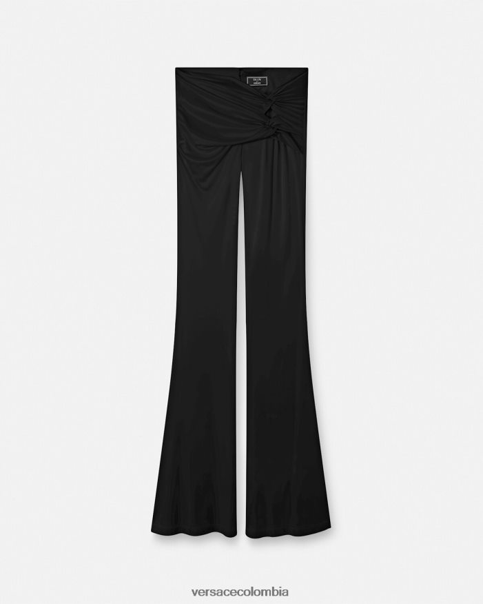 mujer pantalones acampanados anudados Versace un color 2RP40F190 ropa