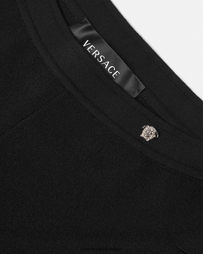 mujer pantalones acampanados de punto con cortes Versace negro 2RP40F208 ropa