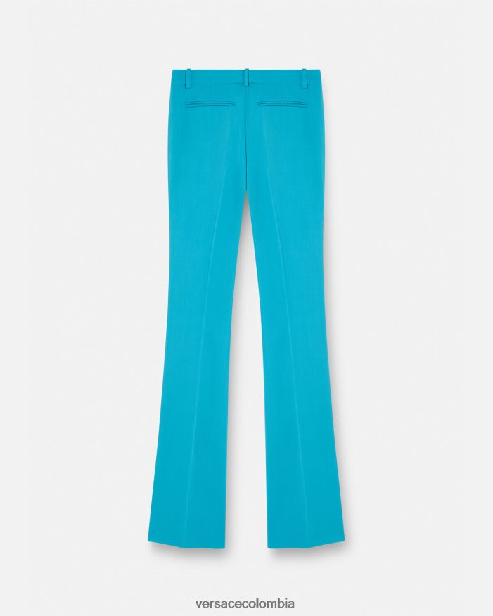 mujer pantalones acampanados de sastre Versace azul claro 2RP40F124 ropa