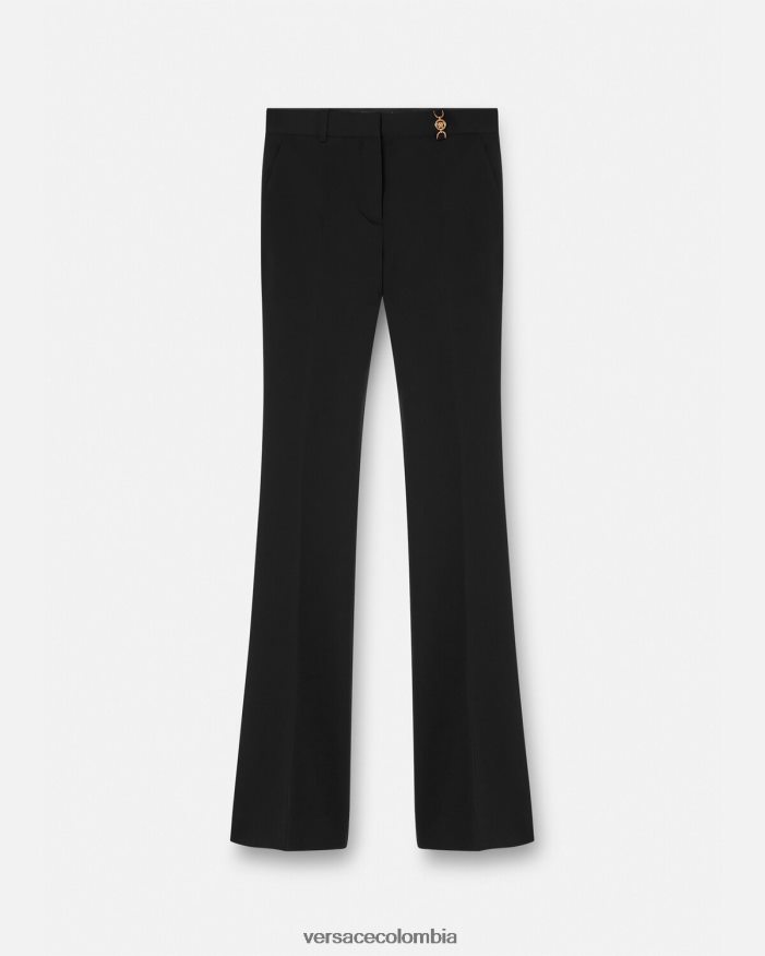 mujer pantalones acampanados de sastre Versace negro 2RP40F119 ropa