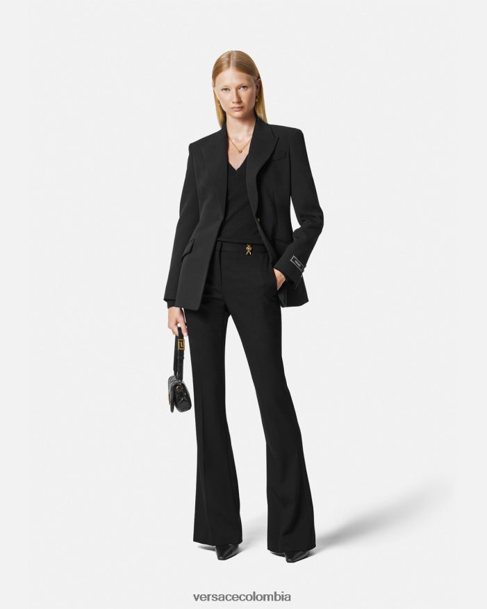 mujer pantalones acampanados de sastre Versace negro 2RP40F119 ropa