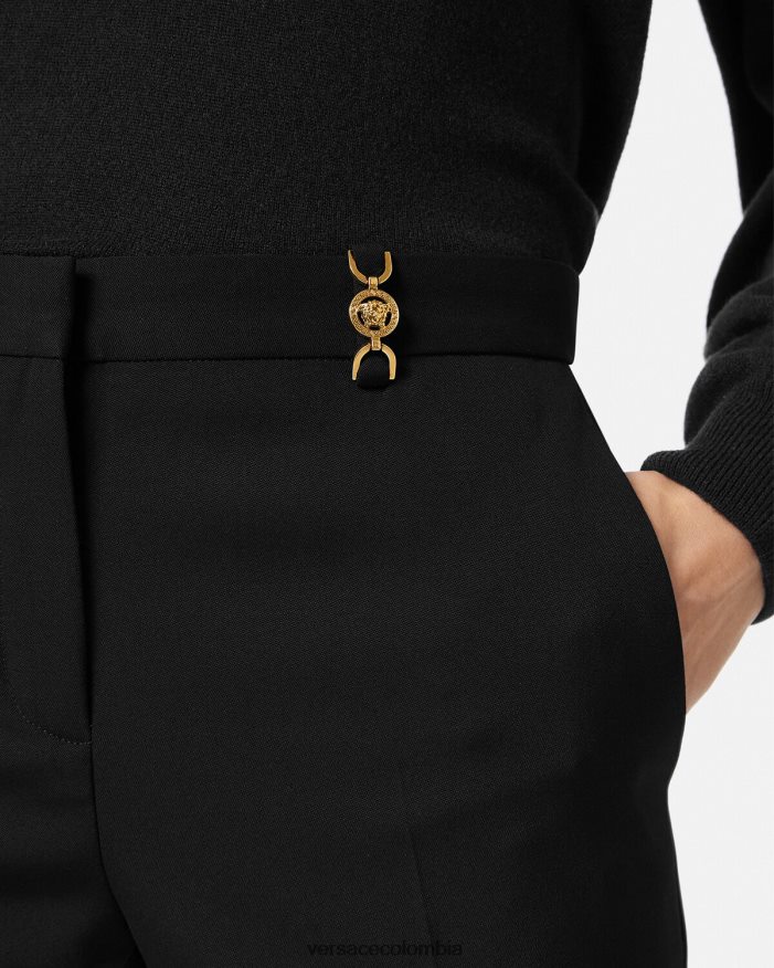 mujer pantalones acampanados de sastre Versace negro 2RP40F119 ropa