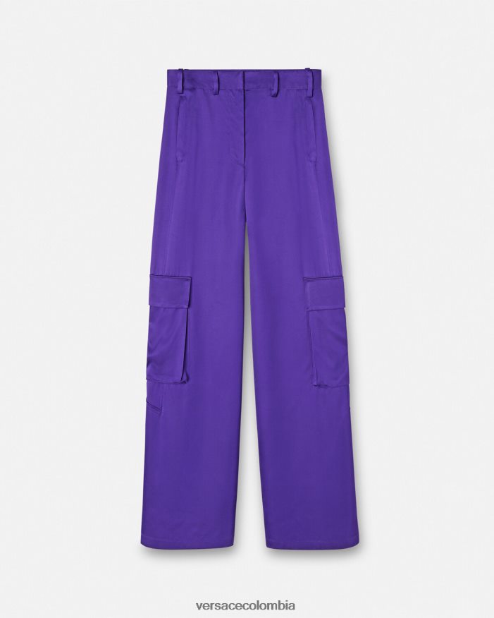 mujer pantalones cargo anchos Versace Violeta 2RP40F210 ropa