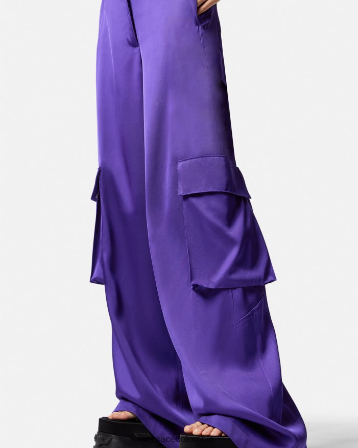 mujer pantalones cargo anchos Versace Violeta 2RP40F210 ropa