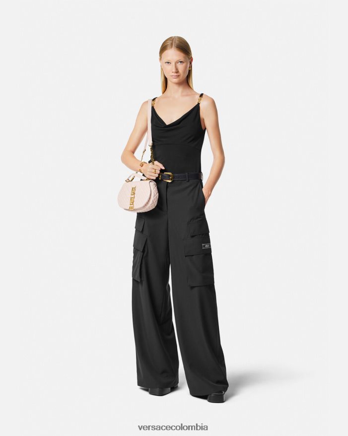 mujer pantalones cargo anchos Versace negro 2RP40F204 ropa