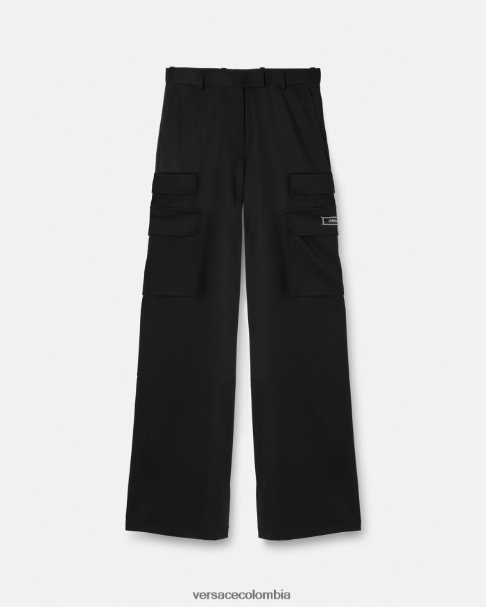 mujer pantalones cargo con logo Versace negro 2RP40F201 ropa