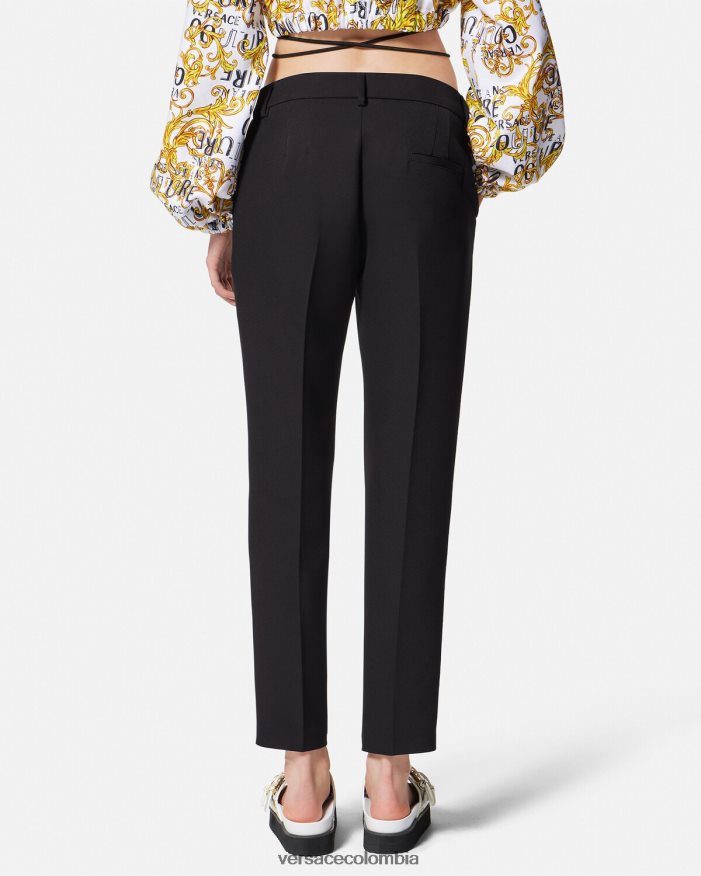 mujer pantalones con hebilla barroca Versace negro 2RP40F2150 ropa