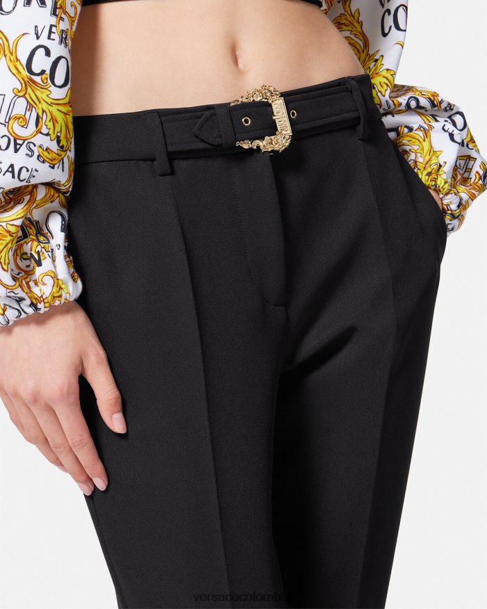 mujer pantalones con hebilla barroca Versace negro 2RP40F2150 ropa