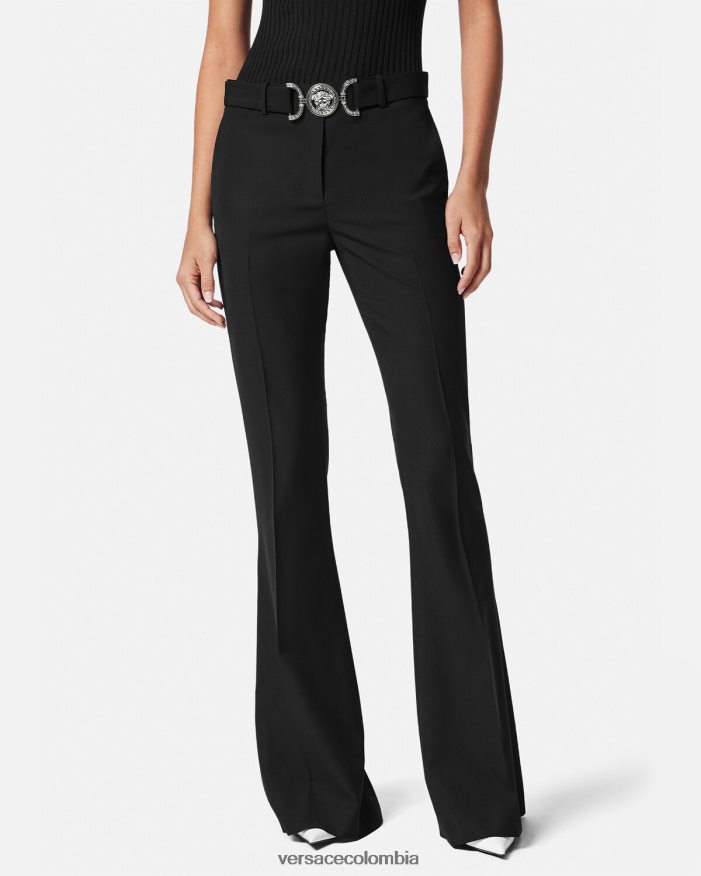 mujer pantalones con medusa '95 Versace negro 2RP40F118 ropa