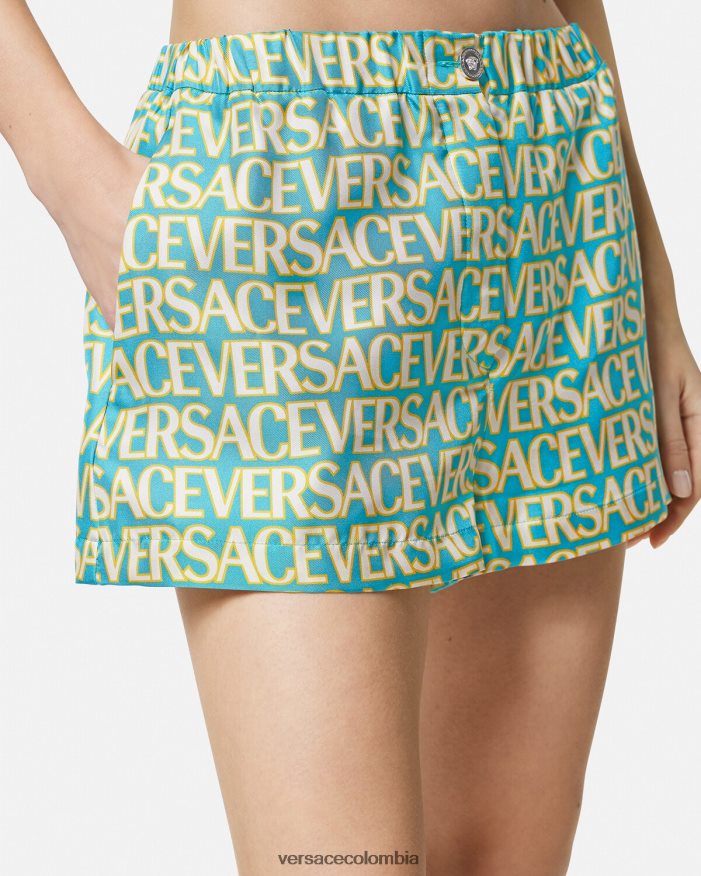 mujer pantalones cortos de seda Versace imprimir 2RP40F191 ropa