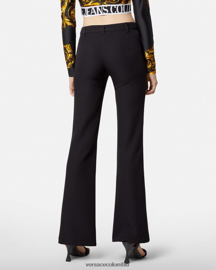 mujer pantalones de alta costura barroca con 1 hebilla Versace negro 2RP40F2247 ropa
